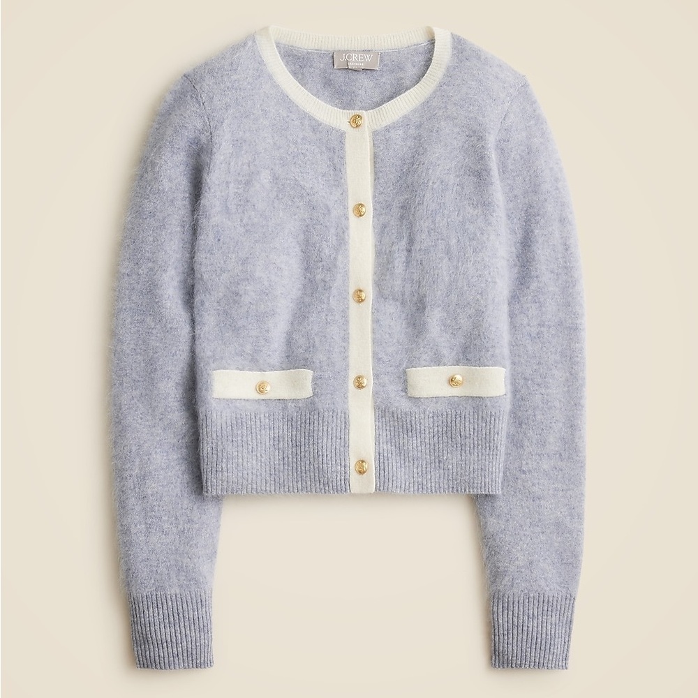 J. Crew cashmere brushed fitted cardigan